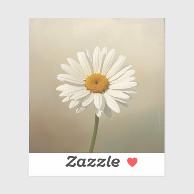stylised blooming daisy paintings sticker (Sheet)