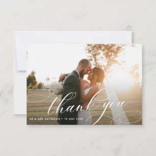 Stylised Calligraphy lettering wedding Thank You Card