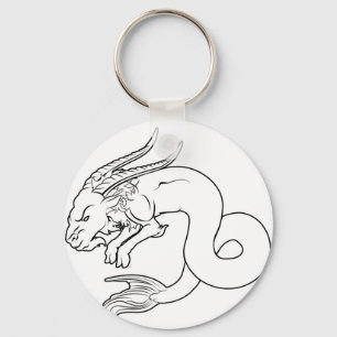 Stylised Capricorn sea goat illustration Keychain