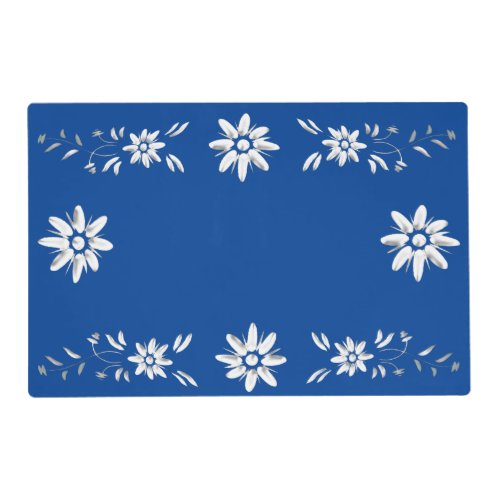 Stylised edelweiss border placemat
