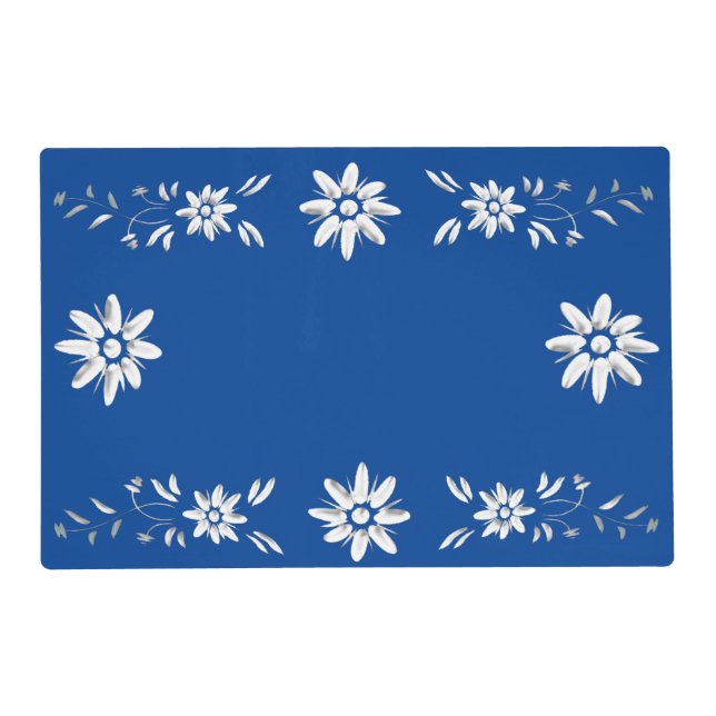 Stylised edelweiss border placemat (Front)
