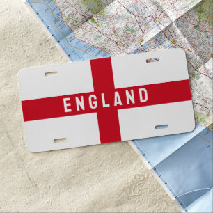 Stylised England Flag License Plate
