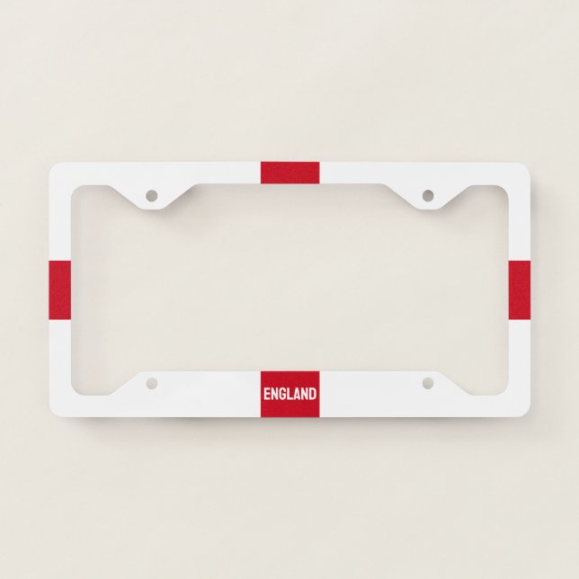 Stylised England Flag License Plate Frame (Front)