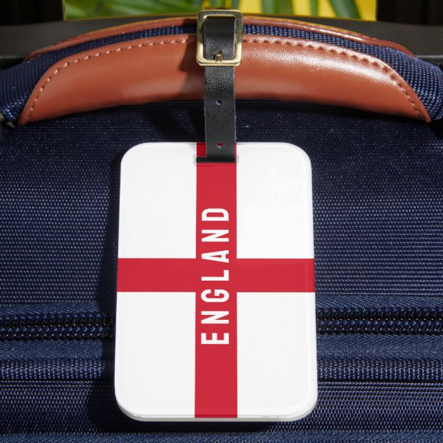 Stylised England Flag Luggage Tag (Front Insitu 2)