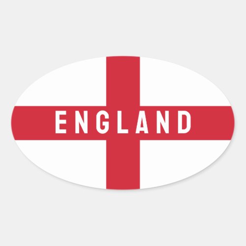 Stylised England Flag Oval Sticker
