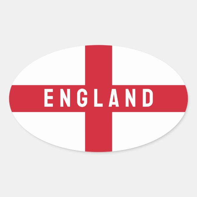 Stylised England Flag Oval Sticker (Front)