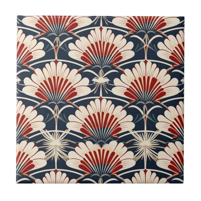 Stylised Floral Pattern inspired by Owen Jones Ceramic Tile (Front)