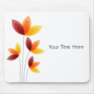 Stylised Flowers - White Mouse Pad