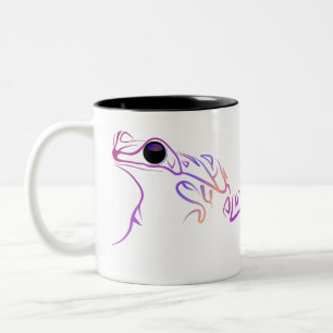 Stylised frog doodle Two-Tone coffee mug