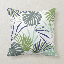 Stylised illustration popular plants cushion