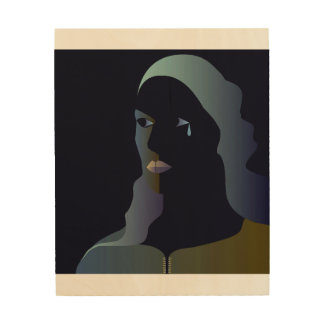 Stylised Portrait Art. Wood Wall Art
