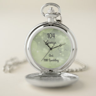 Stylish 104th Birthday Personalised design Pocket Watch