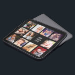 Stylish 11 Photo Collage Laptop Sleeve<br><div class="desc">Stylish laptop case featuring a black background that can be changed to any color,  11 photos of family,  friends,  or pets,  and a text template for you to customize.</div>