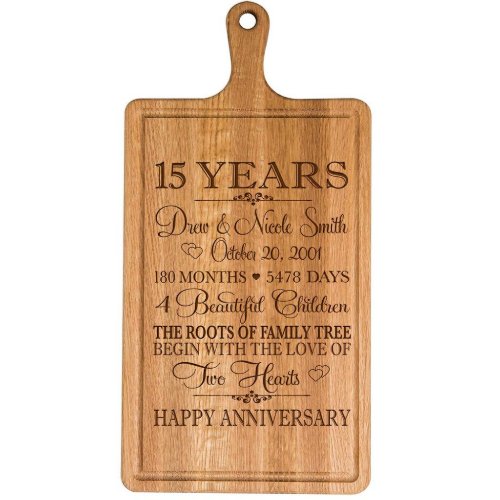 Stylish 15th Wedding Anniversary Cutting Board
