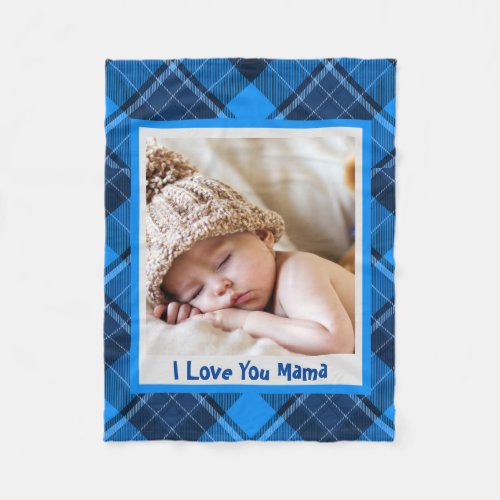 Stylish 1 Photo Collage Message to Mom  Fleece Blanket