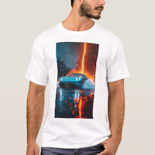  "Stylish 2021 Porsche Taycan 4S Light Blue Car En T-Shirt