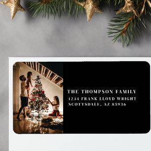 Stylish 2023 Family Photo Minimalist Modern Black Label