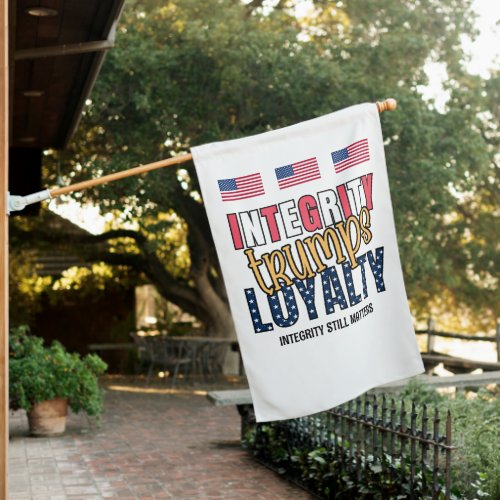 Stylish 2024 Anti Trump INTEGRITY TRUMPS LOYALTY  House Flag