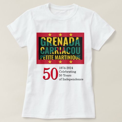 Stylish 2024 GRENADA 50th Anniversary Independence T_Shirt