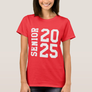 Stylish 2024 Senior Bold School Logo Red T-Shirt