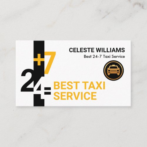 Stylish 24_7 Signage Yellow Taxi Designated Driver Business Card