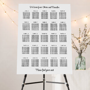 Stylish 25 Table Wedding Seating Chart Foam Board