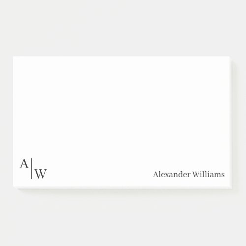 Stylish 2 Monogram Initial Professional Office Post_it Notes