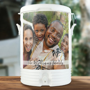 Stylish 2 Photo Family Name Igloo Ten Gallon Beverage Cooler