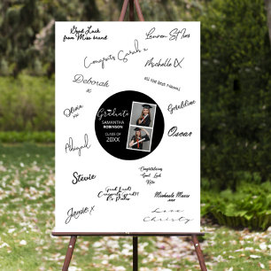 Stylish 2 Photo Strip Graduation Signature Board