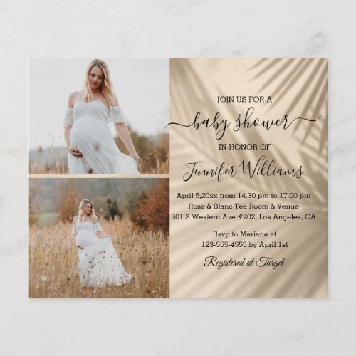 stylish 2 photos collage baby shower invitation  flyer