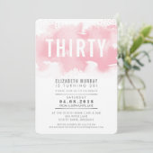 STYLISH 30TH birthday INVITE watercolor blush pink (Standing Front)