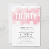STYLISH 30TH birthday INVITE watercolor blush pink (Front)
