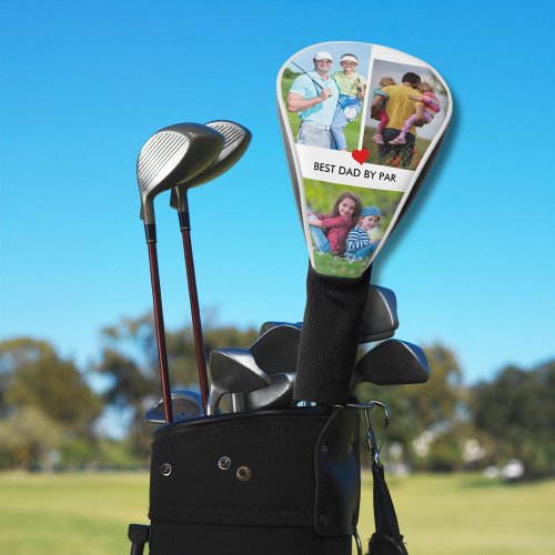 Stylish 3 Photo Best Dad By Par  Golf Head Cover