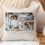 Stylish 3 Photo Collage Message to Mom Throw Pillow