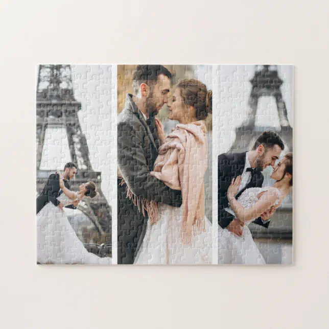Stylish 3 Photo Gallery Jigsaw Puzzle Zazzle