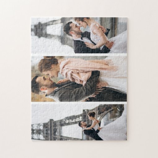 Stylish 3 Photo Gallery Jigsaw Puzzle Zazzle