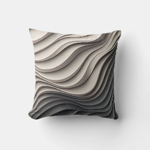 Stylish 3D Beige & Gray Throw Pillow for Home Deco