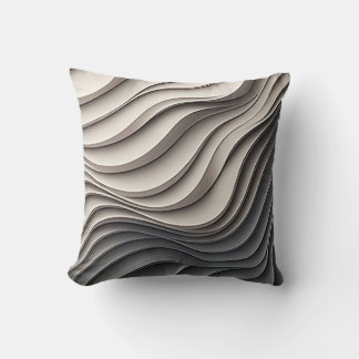 Stylish 3D Beige & Gray Throw Pillow for Home Deco