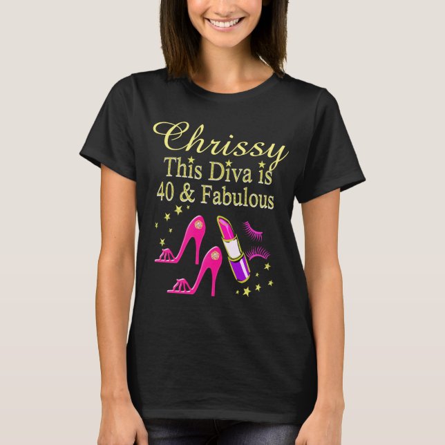 STYLISH 40TH BIRTHDAY FASHION PERSONALIZED T SHIRT (Front)