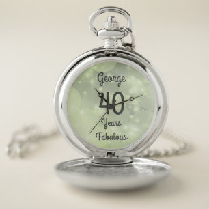 Stylish 40th Birthday Personalised design Pocket Watch