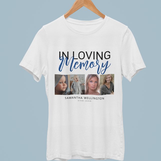 Stylish 4 Photo Memorial  T-Shirt (Creator Uploaded)