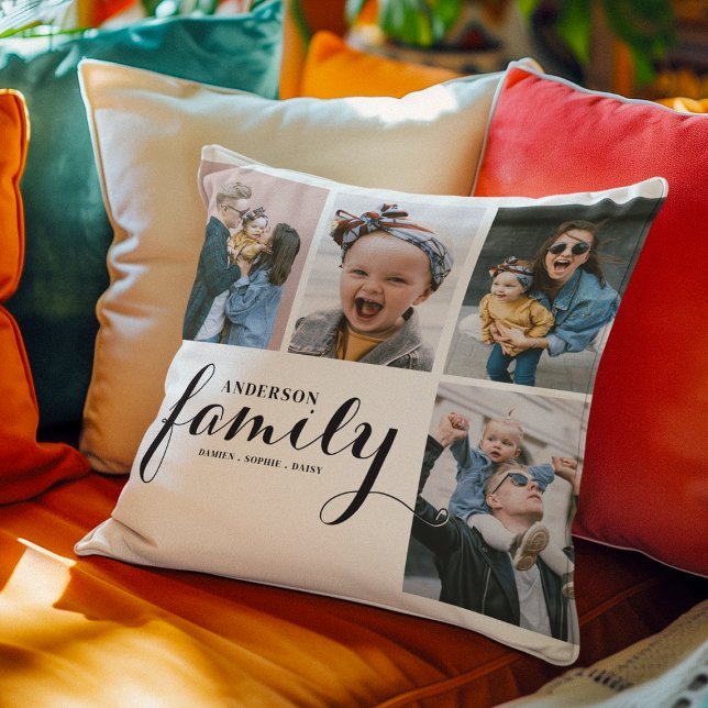 Stylish 4 Photo Throw Pillow (Creator Uploaded)