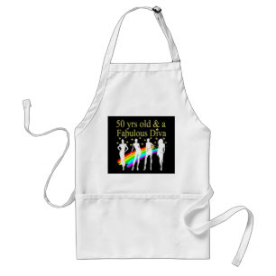 STYLISH 50 AND FABULOUS 50TH BIRTHDAY DESIGN ADULT APRON