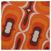 Retro 60s 70s pattern styled fabric | Zazzle