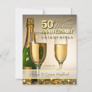 Stylish 50th Anniversary Party Invitations