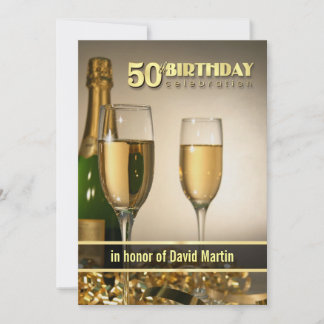 Stylish 50th Birthday Party Invitations - Formal