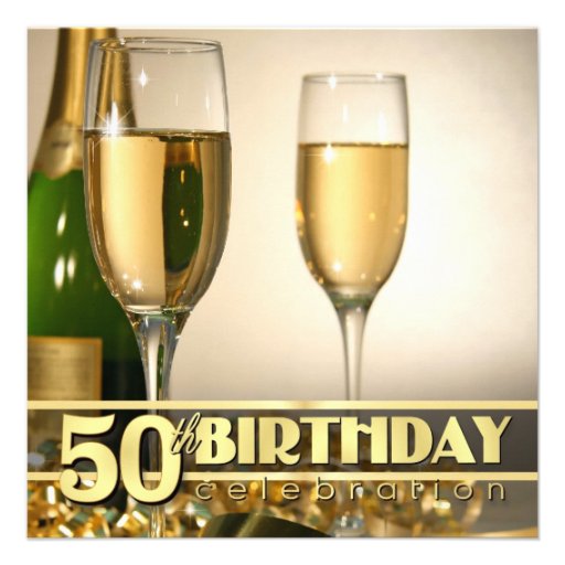 Stylish 50th Birthday Party Invitations - Formal 5.25