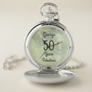 Stylish 50th Birthday Personalised design Pocket Watch