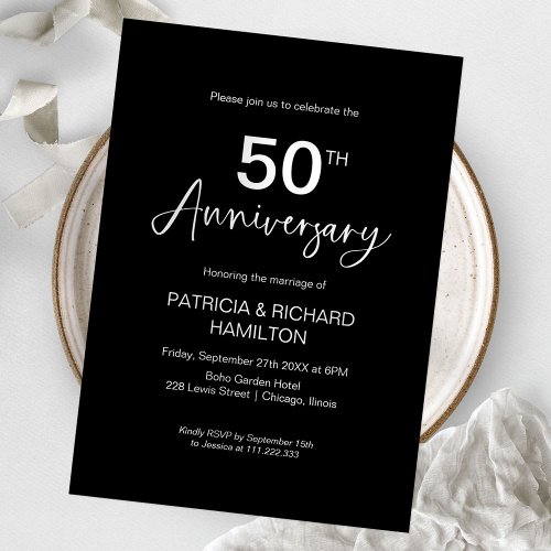 Stylish 50th Wedding Anniversary Invitation