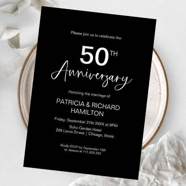 Stylish 50th Wedding Anniversary Invitation (Creator Uploaded)